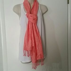 Long Peach Scarf- Wear in Multiple Ways